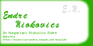 endre miokovics business card